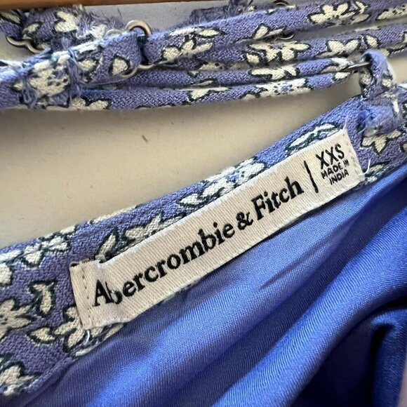 Abercrombie & Fitch Jumpsuit Womens SZ XXS Blue & White Floral Ditsy Cottagecore - Picture 15 of 16